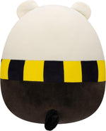 Squishmallows Hufflepuff plush showing yellow and black scarf
