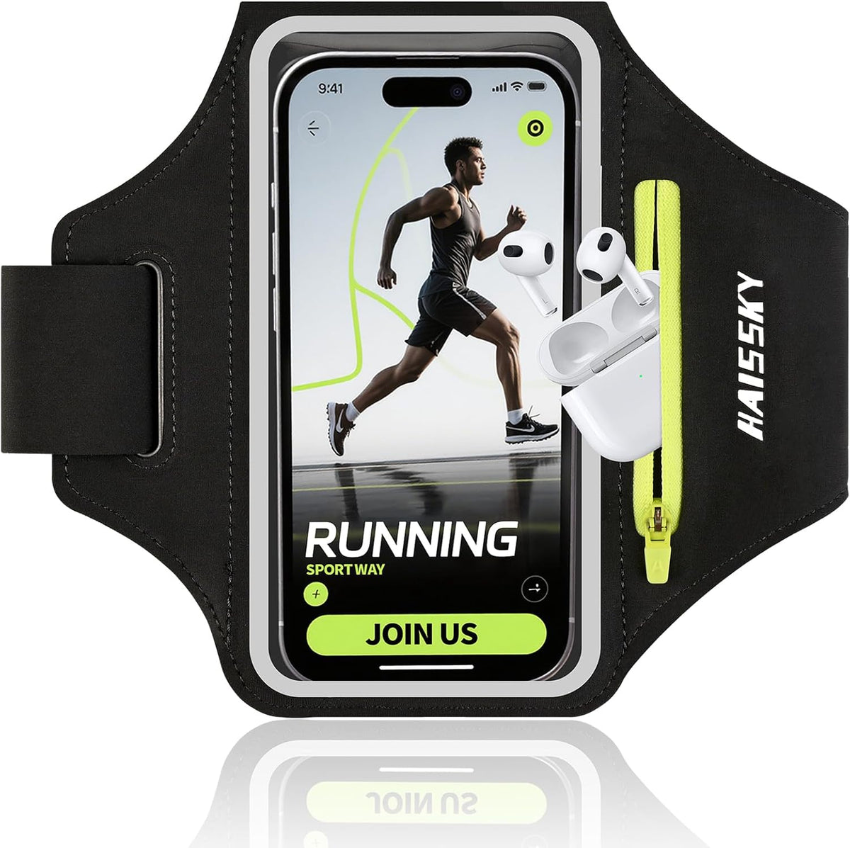 Running Armband for iPhone 15/14/13 Pro/Plus & Galaxy S20/S10, 3D Design Cell Phone Armband with Earphone Pouch Card Slot & Key Pockets, Water Resistant Sports Phone Holder Up to 6.9" Devices - Image 10