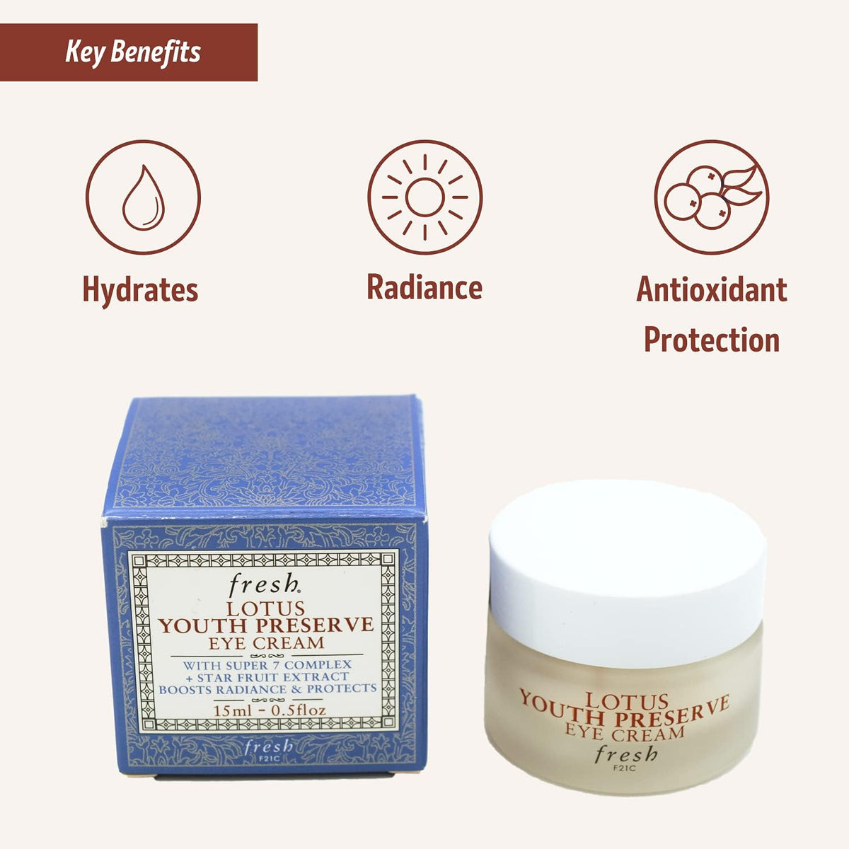 Fresh Lotus Youth Preserve Eye Cream 15ml outer packaging box authentic import
