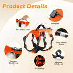 Fiveda glowing harness with handle for large dogs