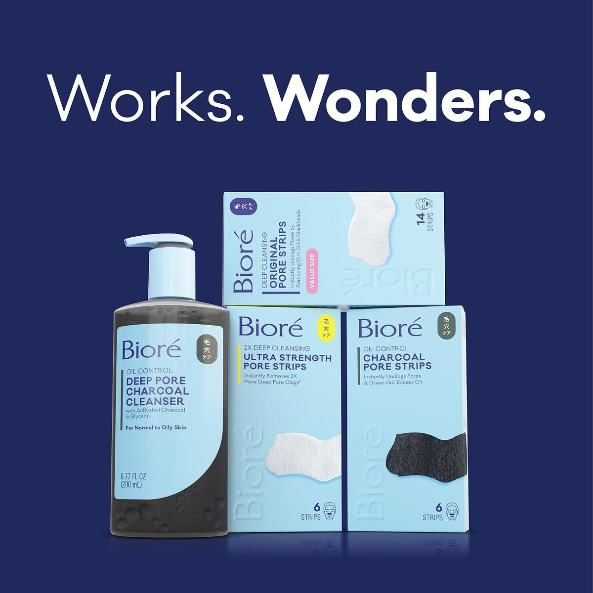 Back of bottle with ingredients for Biore Charcoal Cleanser