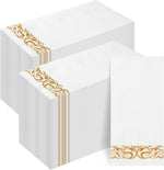 Goodluck disposable guest towels front view gold trim napkins