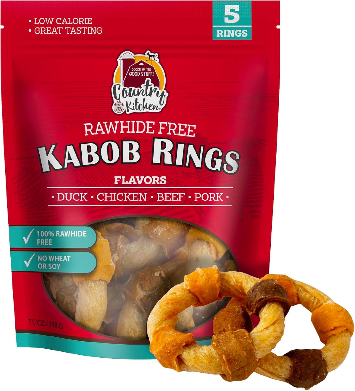 Country Kitchen Rawhide Free Beef Rings Dog Chews, Made with Real Beef, Highly Digestible, Gluten Free, 7 Count - Image 14