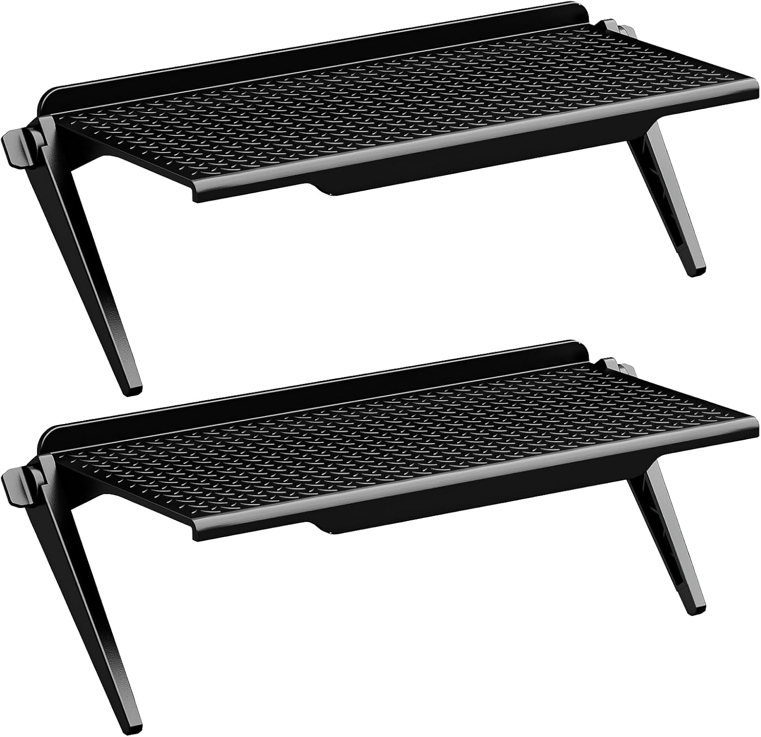 WALI TV top shelf 12 inch tray mount front view on flat screen monitor