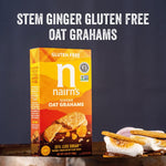 Close up view of the nutrition information panel on the imported Nairn's ginger oat cookies box.
