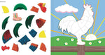 Back cover details of farm animals sticker book paperback