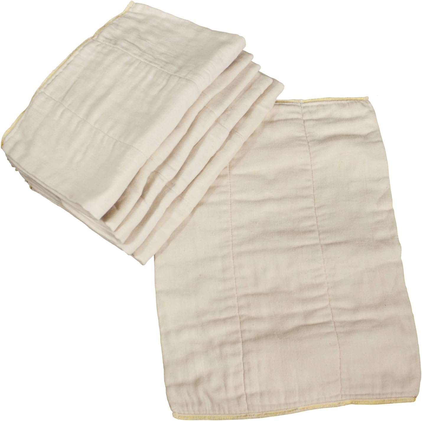 OsoCozy unbleached prefold cloth diapers front view