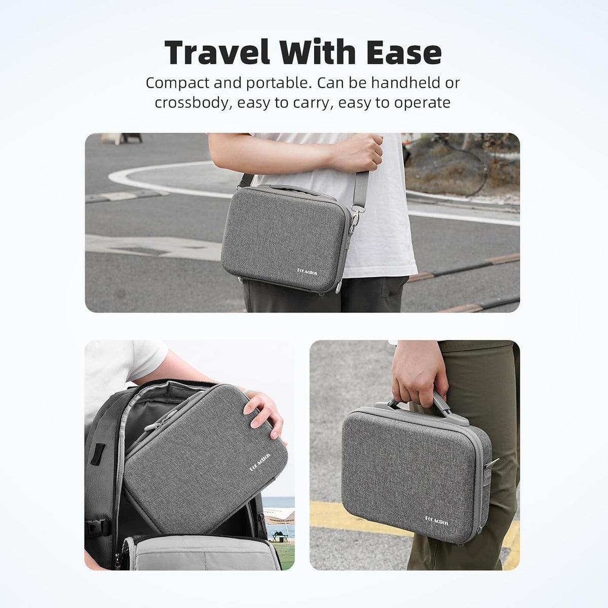 Flymile portable shoulder bag featuring mesh pocket storage