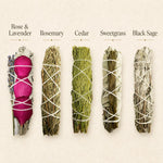 Tomoko white sage with rose and lavender bundle