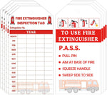Wootile fire extinguisher tags front view commercial safety card