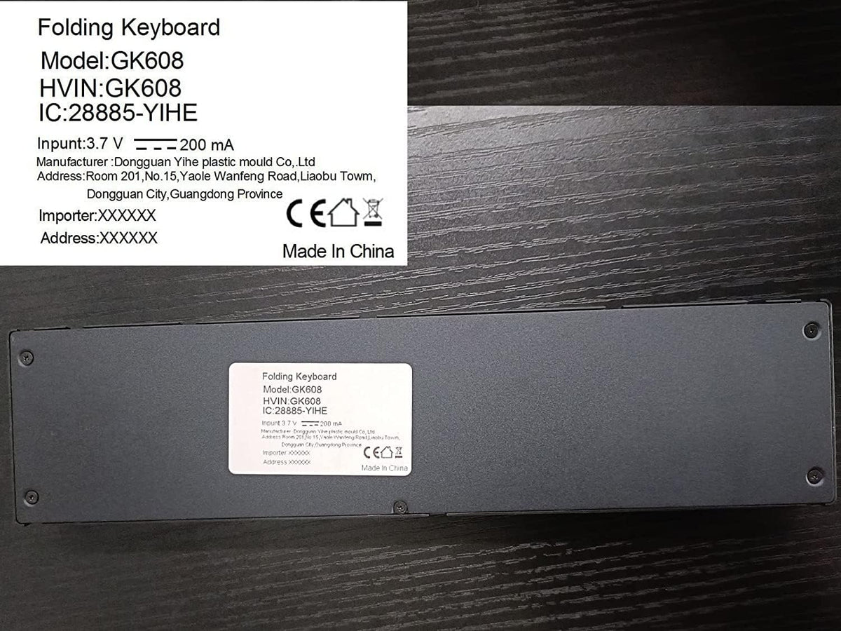 Geyes folding bluetooth keyboard packaged for travel