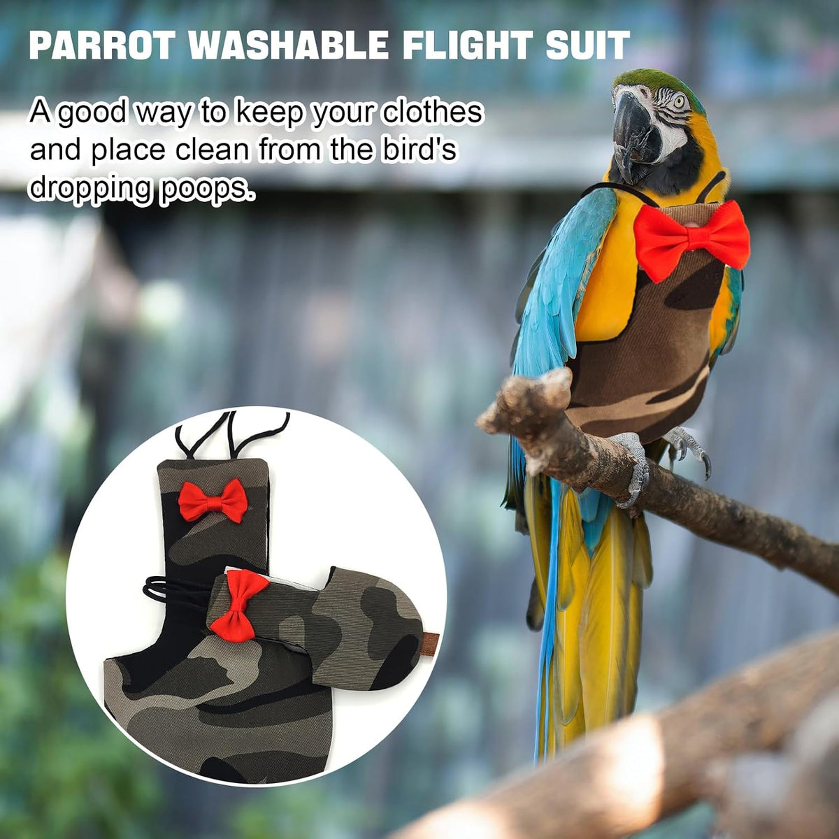 XQIGI avian flight suit showing adjustable elastic straps and inner lining