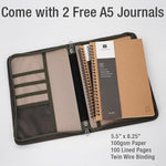 Tintris A5 journal cover packed with pens and accessories for travel