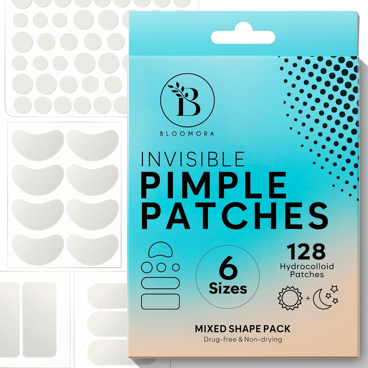 Bloomora large pimple patches front view packaging