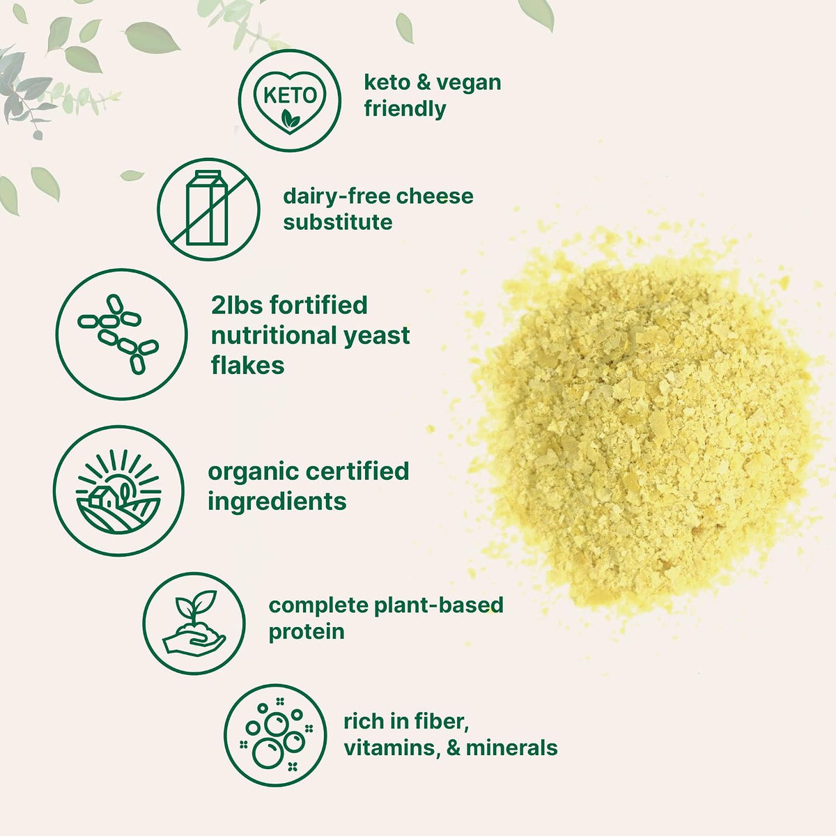 Micro Ingredients organic nutritional yeast flakes pouch back label