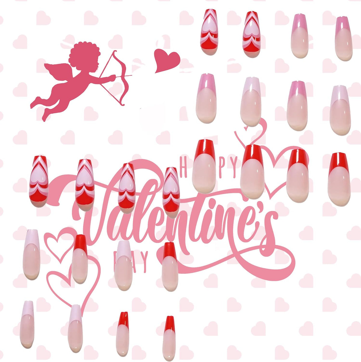 BABALAL Coffin Press on Nails Long False Nails Blue Swirl Fake Nails Ballerina Acrylic Nails 24Pcs Glossy Manicure Stick on for Women and Girls - Image 11