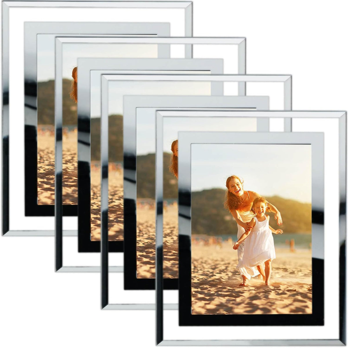 HIKWADERY 4x6 Picture Frames Silver - Set of 4, HD Real Glass 4 by 6 Photo Frame Mirrored Edge Great Gift, for Tabletop Display, Wedding Birthday Mothers Day Gifts (4 x 6, Silver) - Image 13