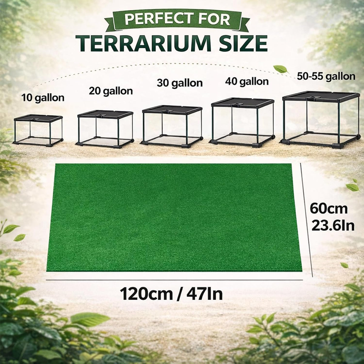 Close up view of the thick non abrasive material of the Mechpia lizard bedding mat.