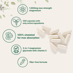 Micro Ingredients chelated magnesium capsules close up view