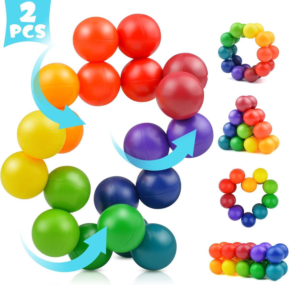 Yrissmiss autism sensory fidget toy front view and rainbow color display
