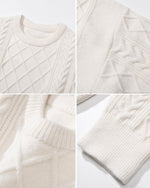 Laixton beige knit sweater fabric texture close up