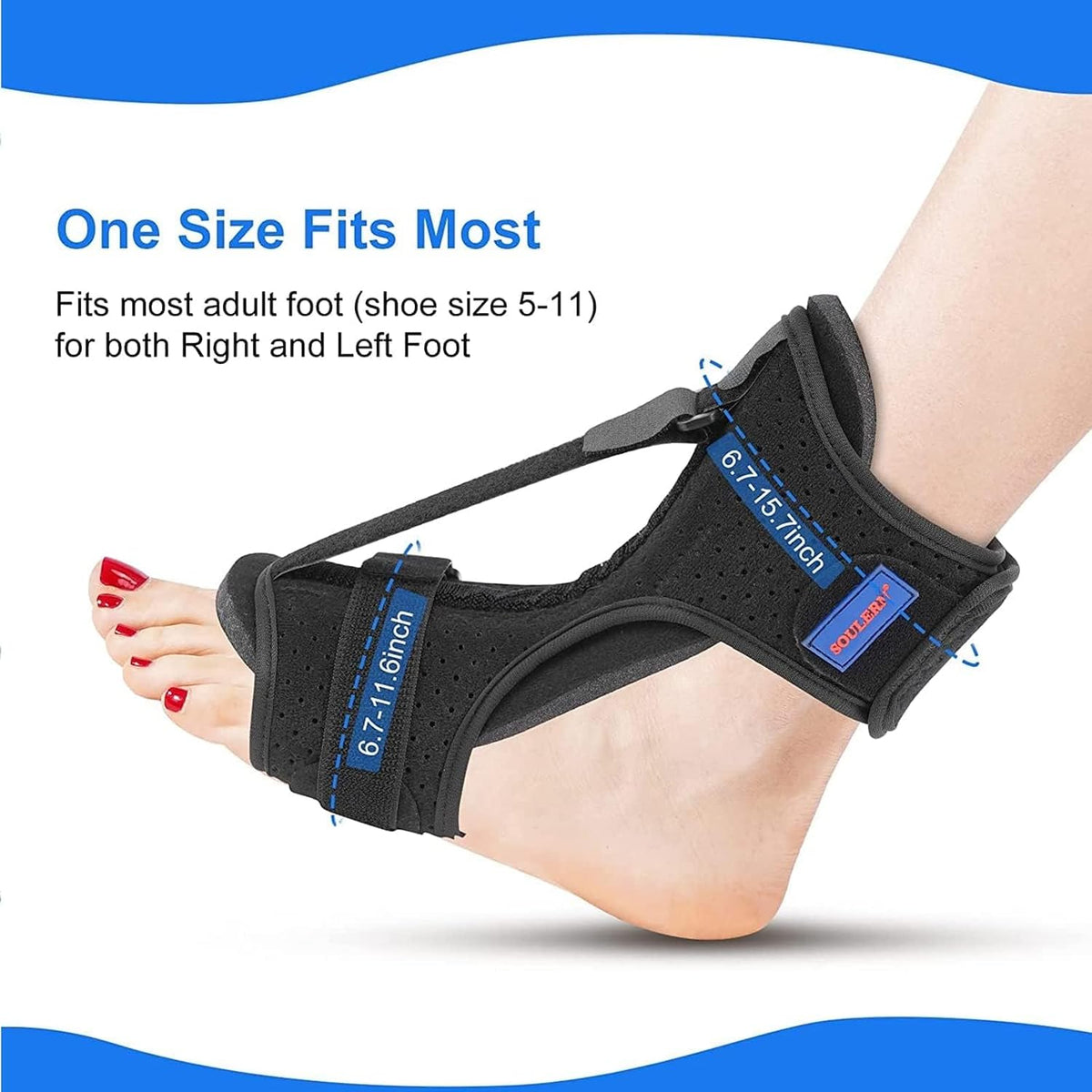 Soulern drop foot orthotic brace side profile