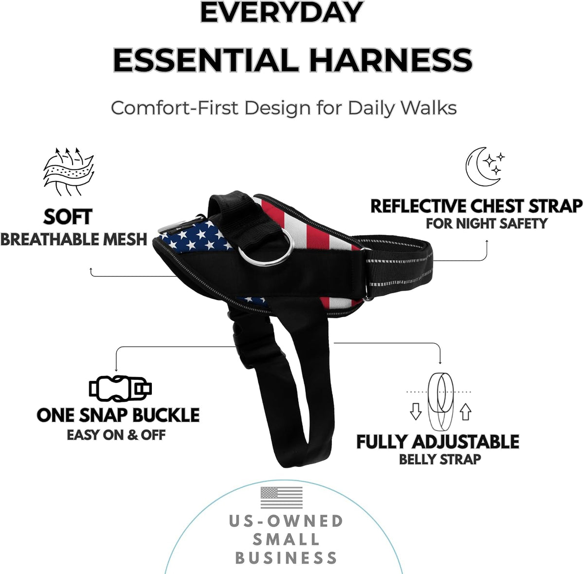 Shawnco stars and stripes pet vest side angle