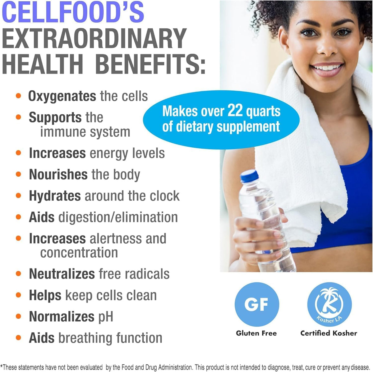 Cellfood liquid concentrate usage instruction label