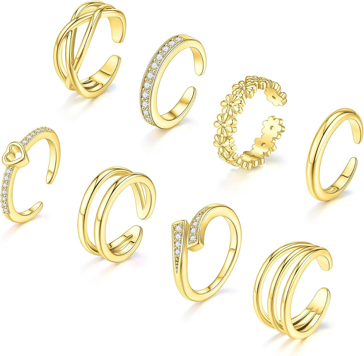 Samoco toe rings for women front view
