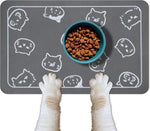 YCT Cat Food Mat dark grey front view