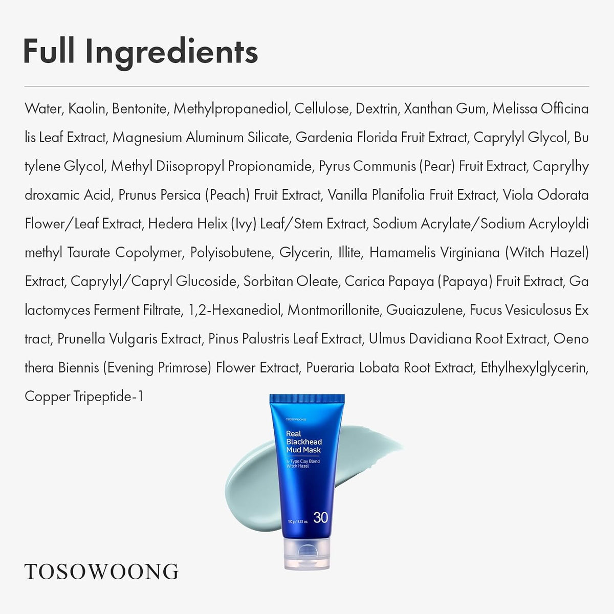 Tosowoong Real Blackhead Mud Mask quick dry results