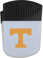 Close-up of the black ribbed grip and team logo placement