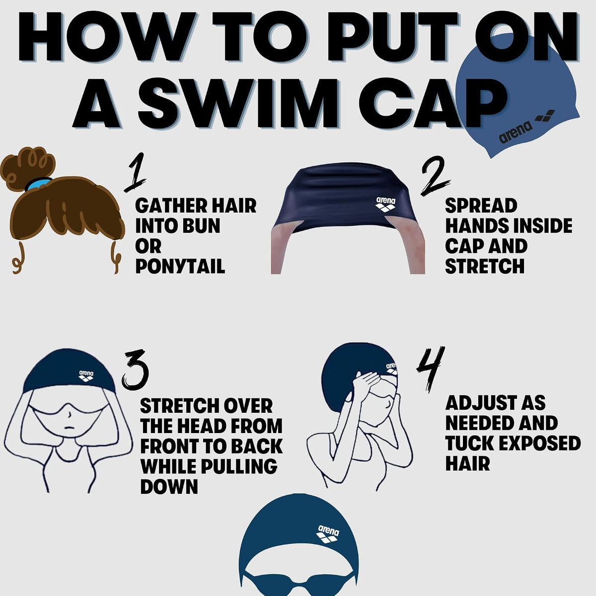 Arena Classic Unisex Soft Silicone Swim Cap for Women and Men, Intensive Training Comfortable Non-Slip Long Hair Swimming Hat - Image 5