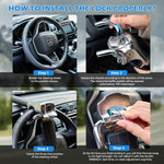 Blueshyhall Vehicle Steering Wheel Lock, Anti Theft Locking Devices Heavy Duty Security Lock with Safety Hammer for Auto Car Truck SUV Van Camper, Grey - Image 6
