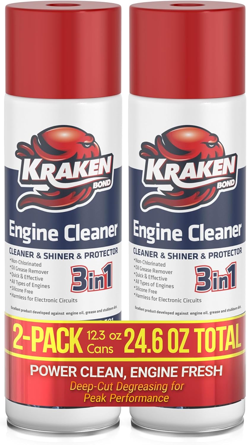 Kraken Bond Engine Cleaner Spray front view twin pack for automotive detailing