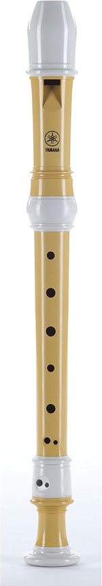 Yamaha YRS-402B soprano recorder front view showcasing 3-piece Ecodear plastic construction