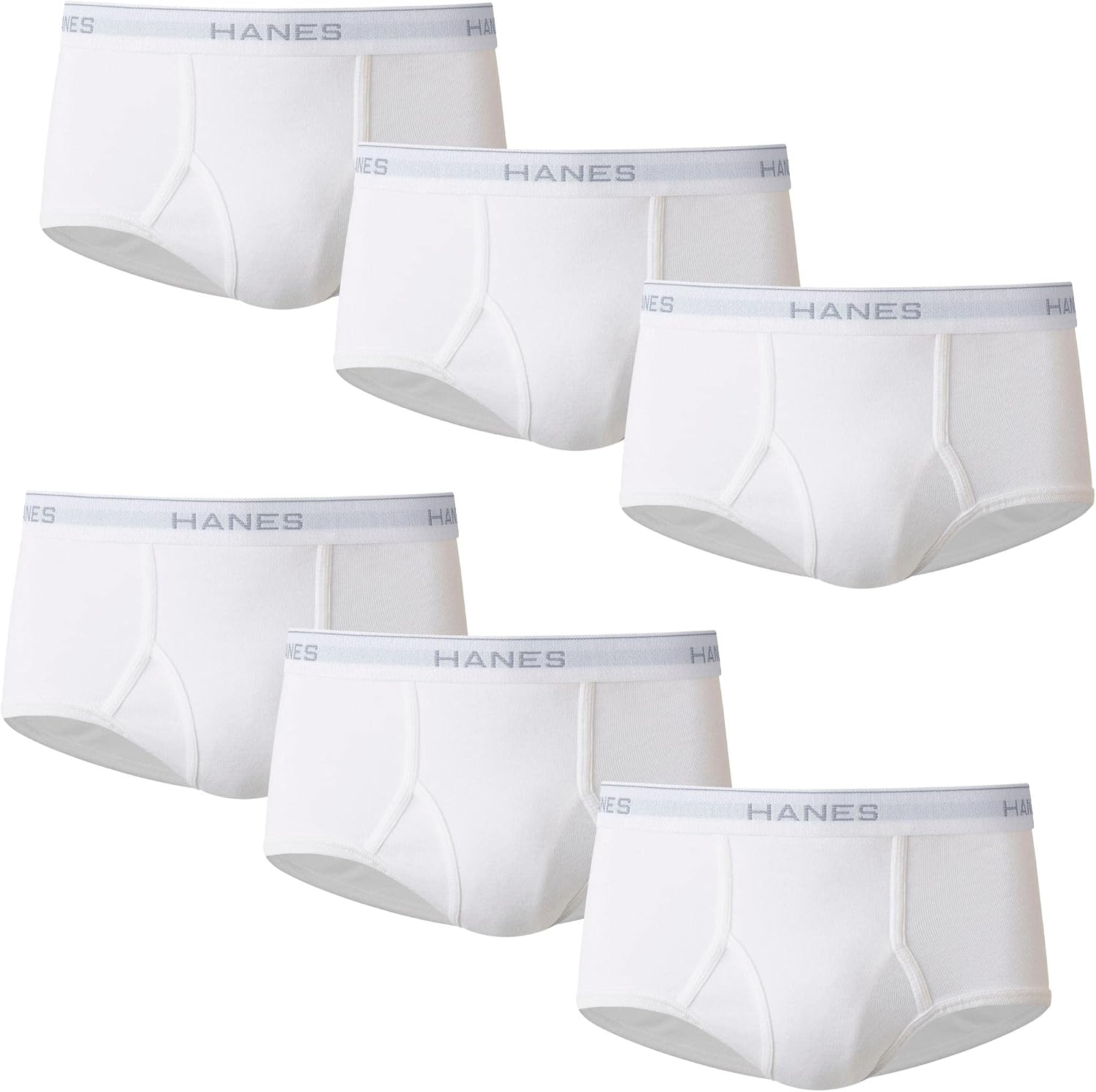 Hanes Men's Underwear Brief Pack, Full Rise Cotton Briefs, Moisture-Wicking Underwear, White, Multi-pack - Image 1