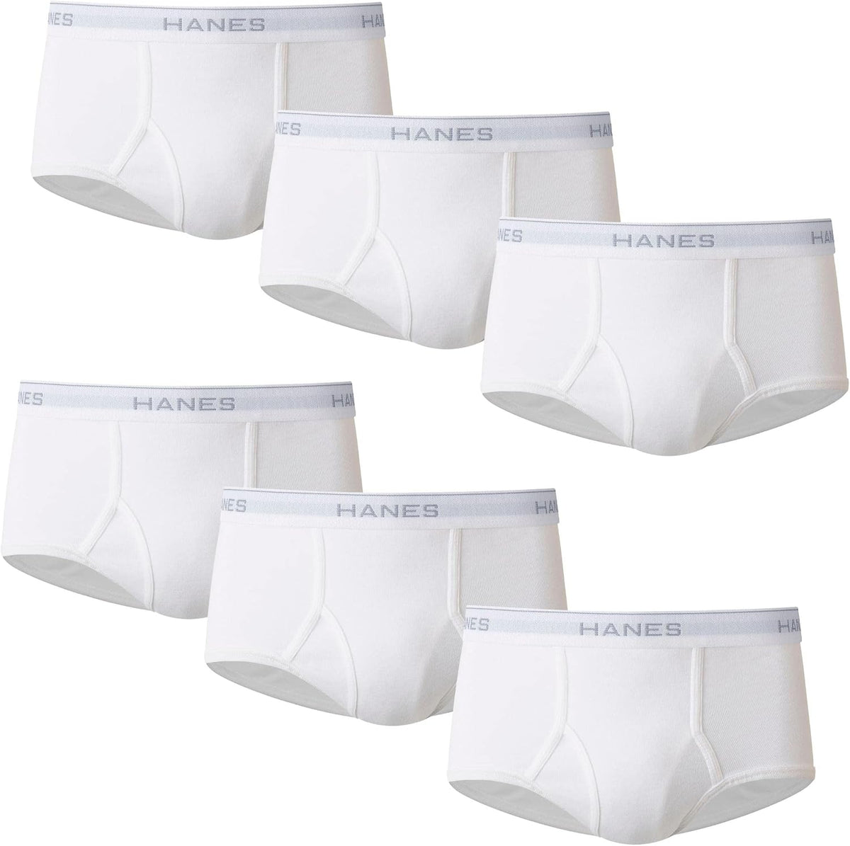 Hanes Men's Underwear Brief Pack, Full Rise Cotton Briefs, Moisture-Wicking Underwear, White, Multi-pack - Image 1
