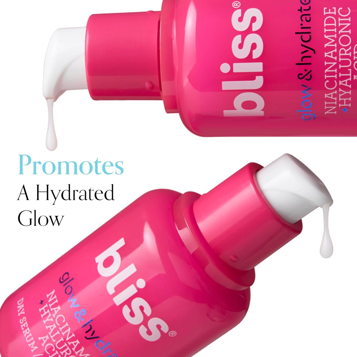 Top view of Bliss skincare serum and toner duo