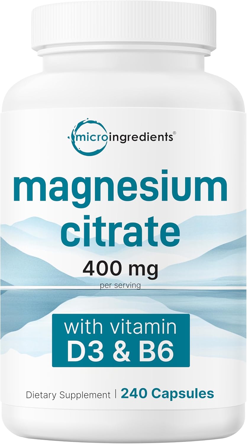 Micro Ingredients Magnesium Citrate 400mg 240 Capsules front view supplement bottle