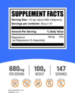 BulkSupplements clean formula dietary supplement nutritional facts label close up