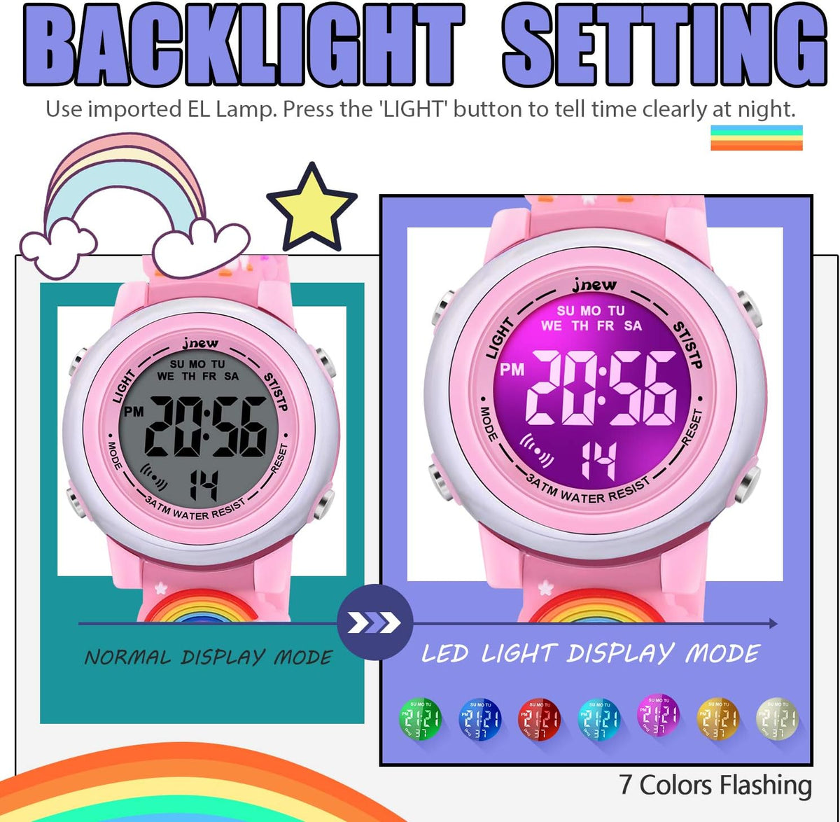 Vapcuff girls digital watch side profile