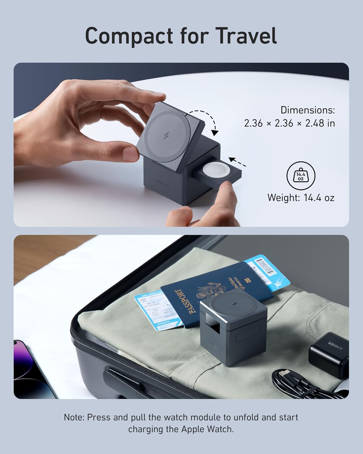 Anker 3-in-1 desktop stand showing adjustable 60 degree angle