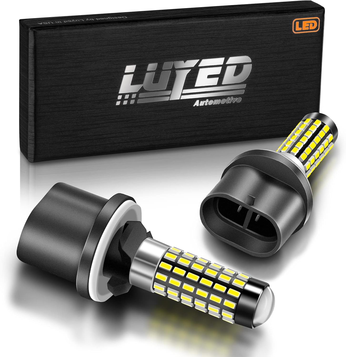 LUYED 880 LED Fog Lights Bulb front view showing projector lens