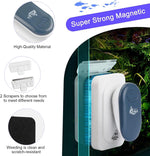 AQQA small size magnetic aquarium brush highlighting the anti scratch cleaning pad surface.
