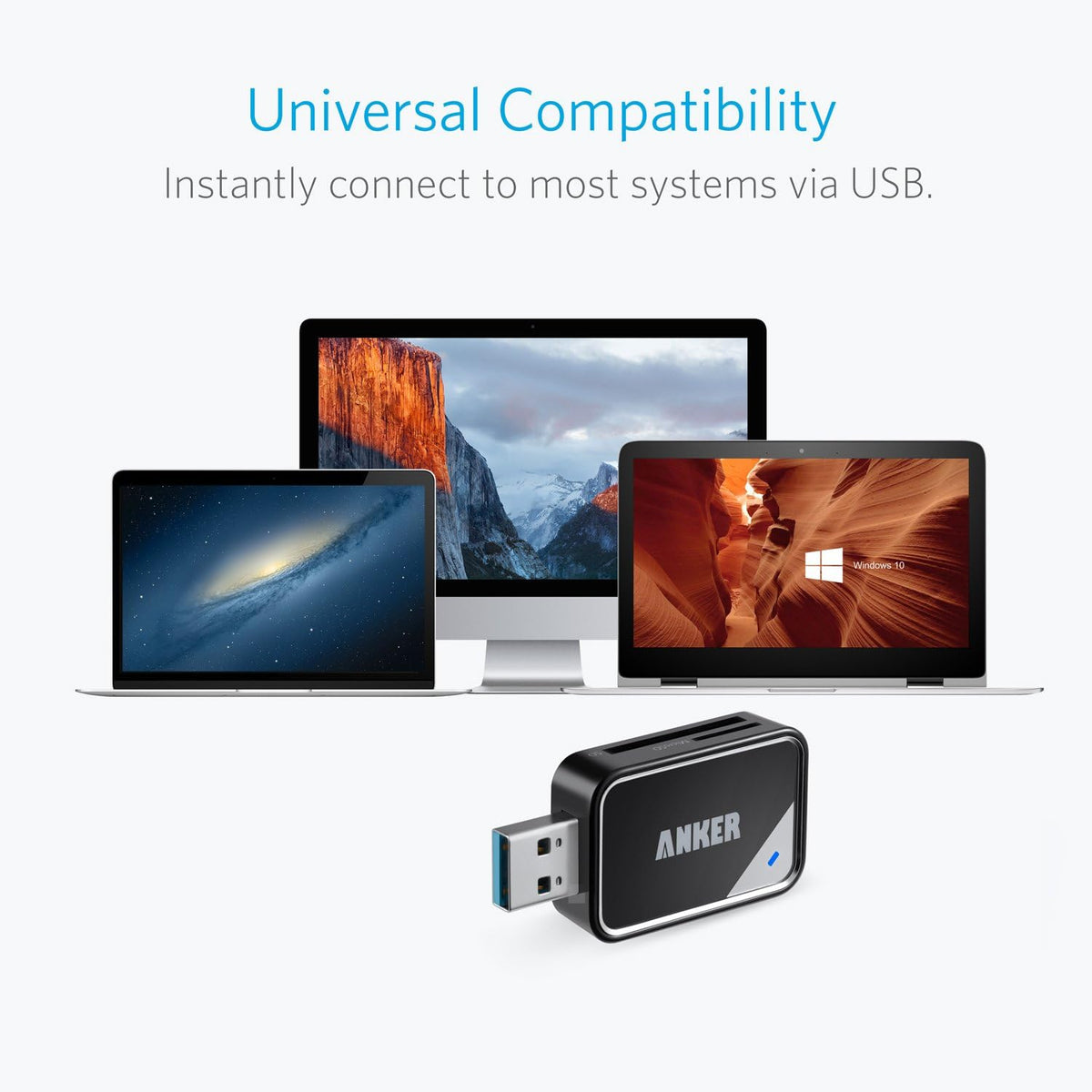 Anker SD Card Reader, 2-in-1 USB A Memory Card Reader for Digital Camera - Image 4