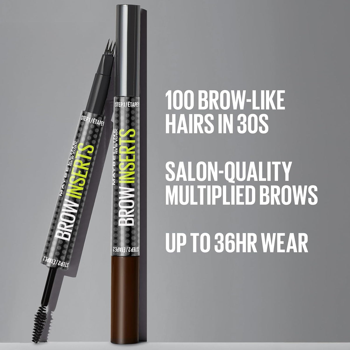 Side profile of Maybelline 2-in-1 brow tool