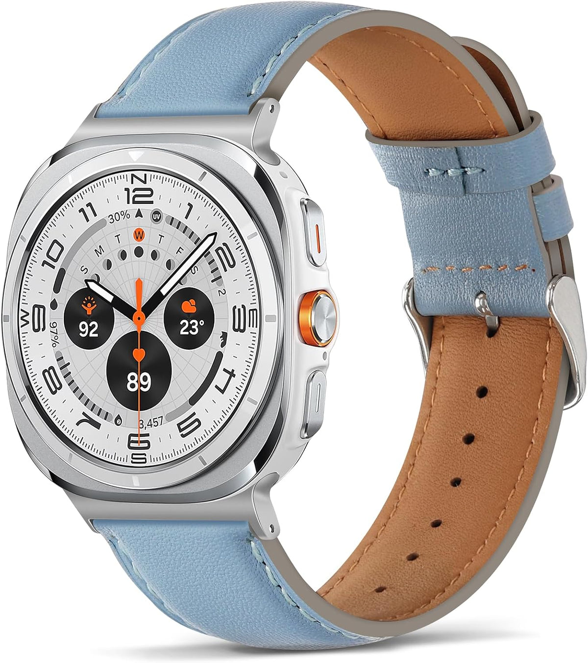 Tasikar Leather Bands Compatible with Samsung Galaxy Watch Ultra 2 47mm (2026)/ Ultra 1 47mm (2025/2024), Genuine Leather Strap for Galaxy Watch Ultra 47mm, Brown - Image 14
