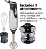Hamilton Beach 4-in-1 Electric Immersion Hand Blender with Handheld Blending Stick, Whisk + 3-Cup Food & Vegetable Chopper Bowl, 2-Speeds, 225 Watts, Silver and Stainless Steel (59765) - Image 6