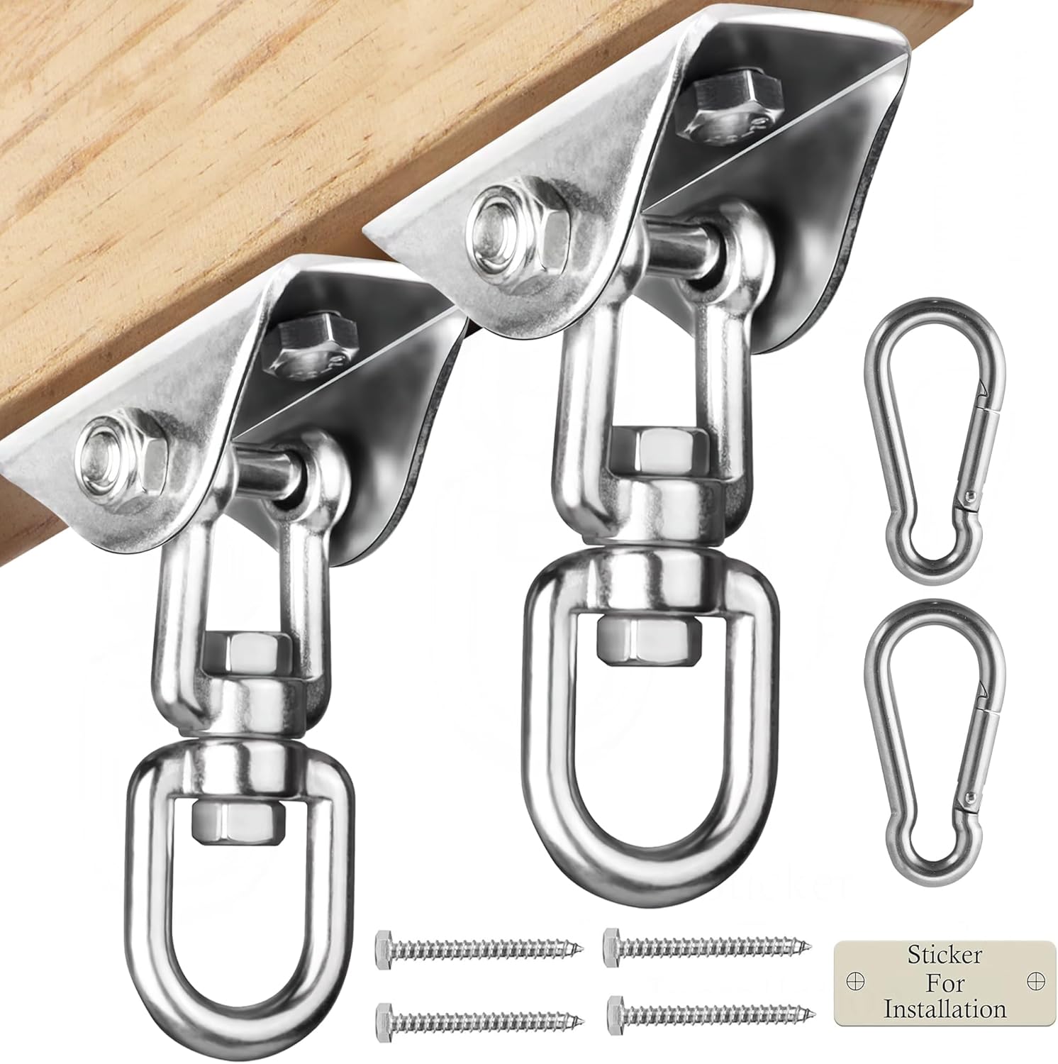 Aisto heavy duty swing hangers front view premium stainless steel hardware